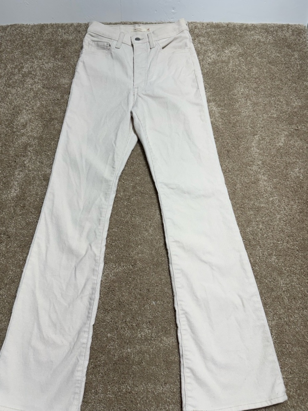 Levi's Off-White High-Rise Flared Jeans